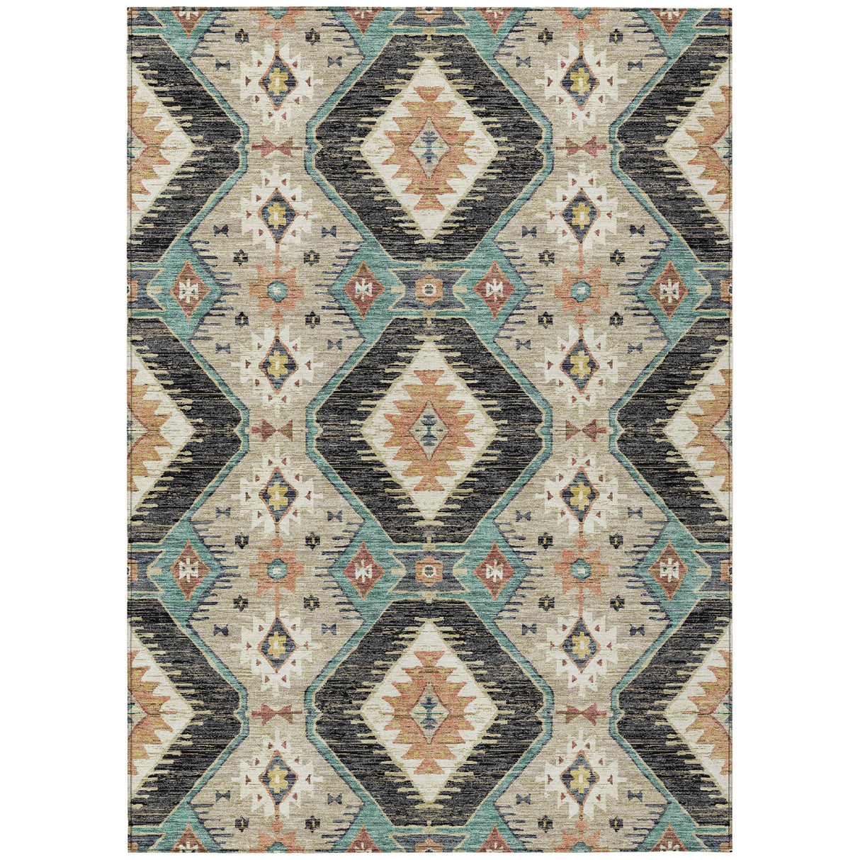 Addison Chantille ACN2210 Moroccan Machine Made Transitional Black Rug