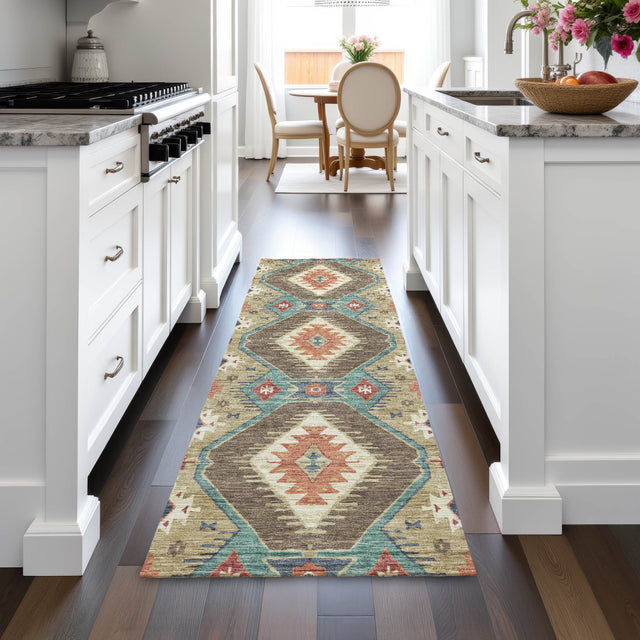 Addison Chantille ACN2210 Moroccan Machine Made Transitional Khaki Rug