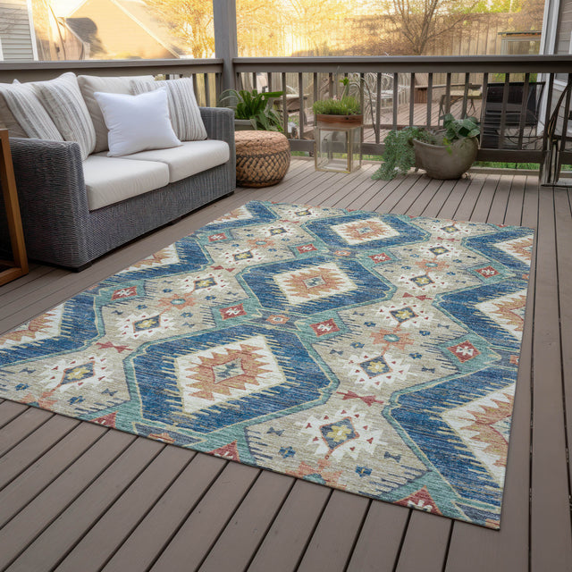 Addison Chantille ACN2210 Moroccan Machine Made Transitional Navy Rug