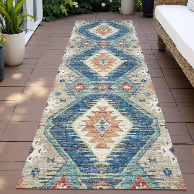 Addison Chantille ACN2210 Moroccan Machine Made Transitional Navy Rug