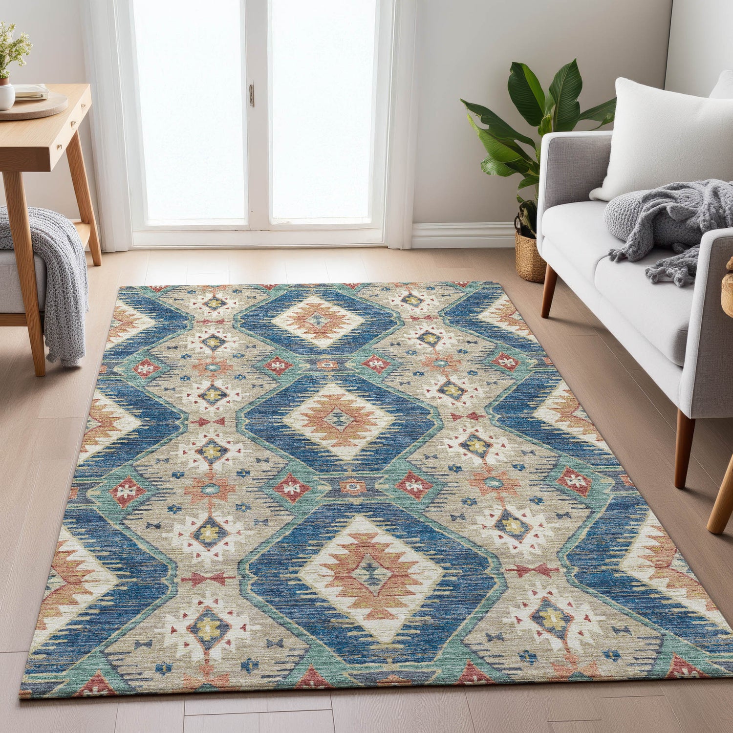 Addison Chantille ACN2210 Moroccan Machine Made Transitional Navy Rug