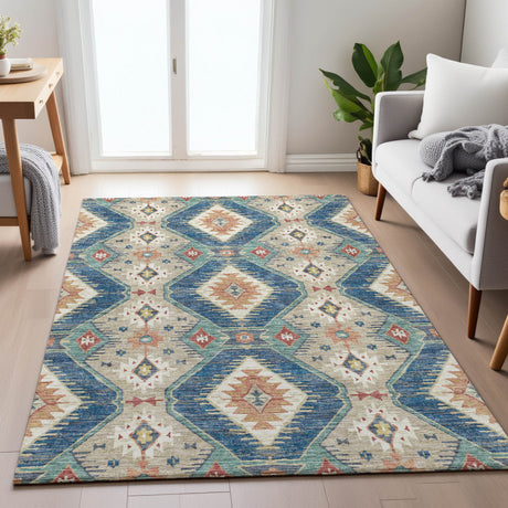 Addison Chantille ACN2210 Moroccan Machine Made Transitional Navy Rug