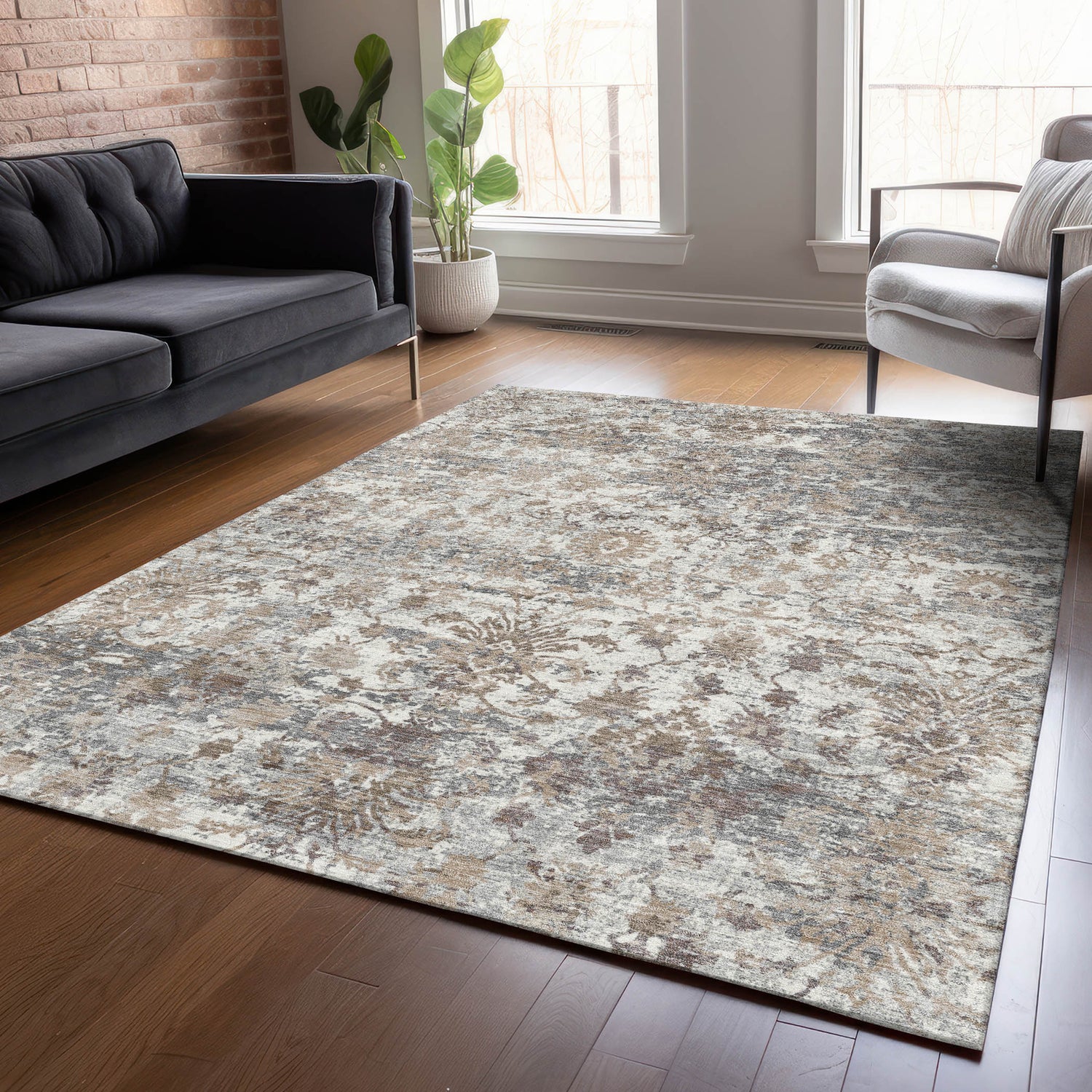 Addison Chantille ACN2211 Modern Machine Made Transitional Taupe Rug