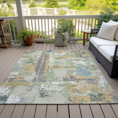 Addison Chantille ACN2212 Abstract Machine Made Transitional Aloe Rug