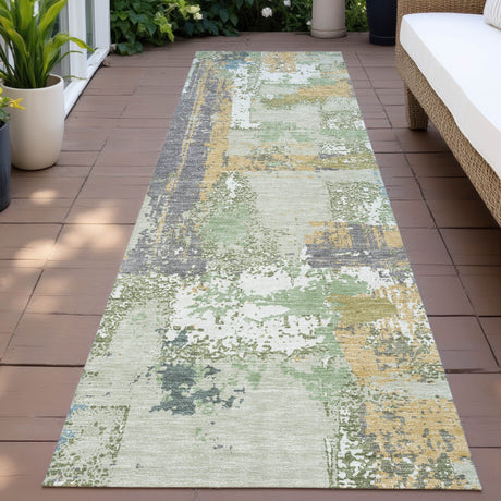 Addison Chantille ACN2212 Abstract Machine Made Transitional Aloe Rug