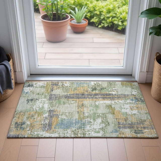 Addison Chantille ACN2212 Abstract Machine Made Transitional Aloe Rug