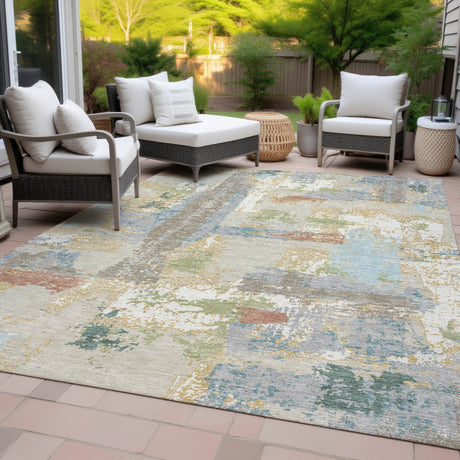 Addison Chantille ACN2212 Abstract Machine Made Transitional Beige Rug