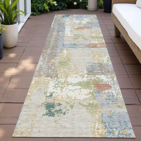 Addison Chantille ACN2212 Abstract Machine Made Transitional Beige Rug