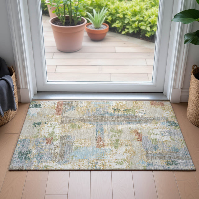 Addison Chantille ACN2212 Abstract Machine Made Transitional Beige Rug