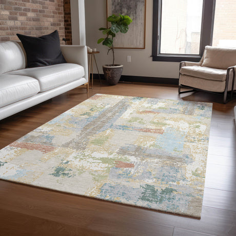 Addison Chantille ACN2212 Abstract Machine Made Transitional Beige Rug