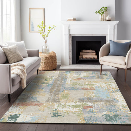 Addison Chantille ACN2212 Abstract Machine Made Transitional Beige Rug