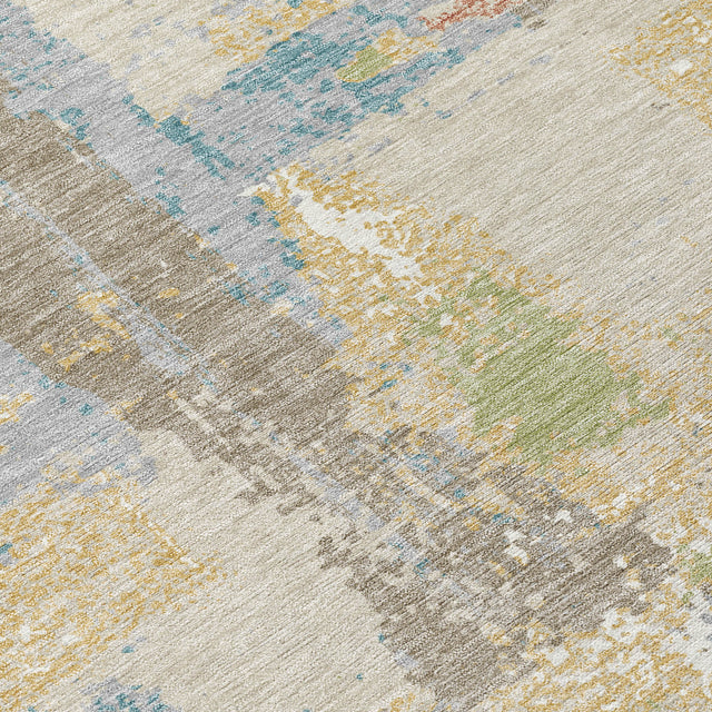 Addison Chantille ACN2212 Abstract Machine Made Transitional Beige Rug