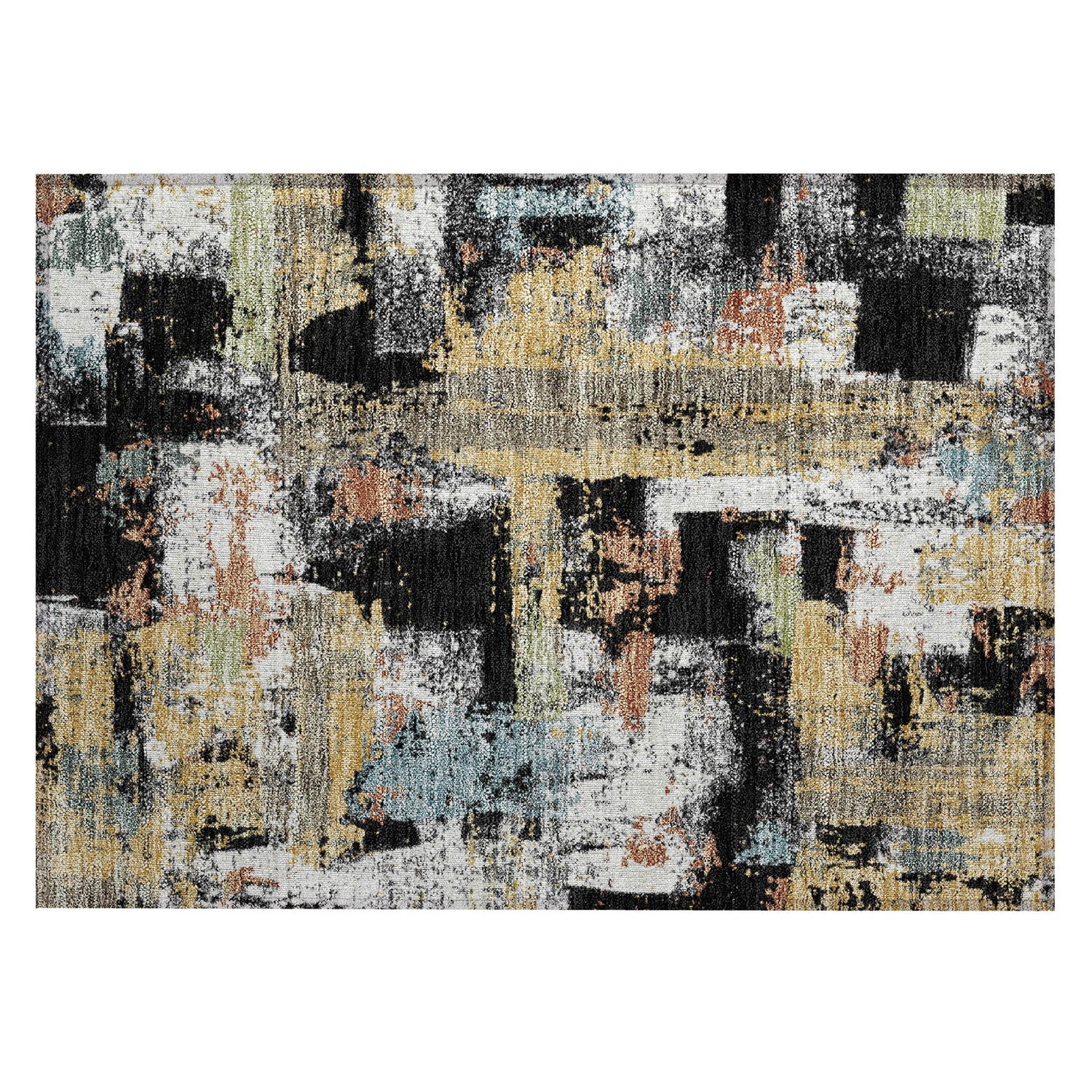 Addison Chantille ACN2212 Abstract Machine Made Transitional Black Rug