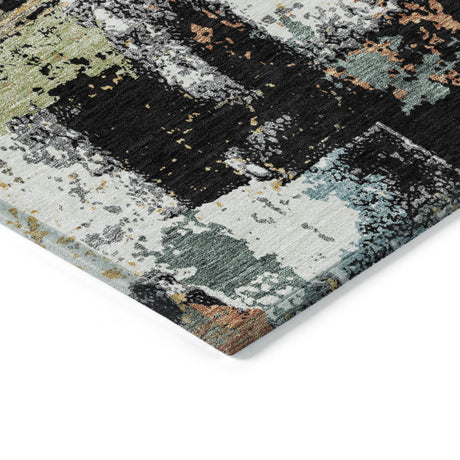 Addison Chantille ACN2212 Abstract Machine Made Transitional Black Rug