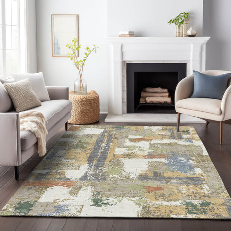 Addison Chantille ACN2212 Abstract Machine Made Transitional Ivory Rug