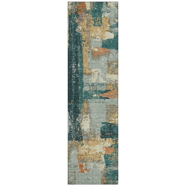 Addison Chantille ACN2212 Abstract Machine Made Transitional Seafoam Rug