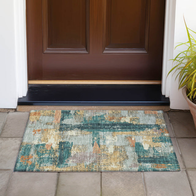 Addison Chantille ACN2212 Abstract Machine Made Transitional Seafoam Rug