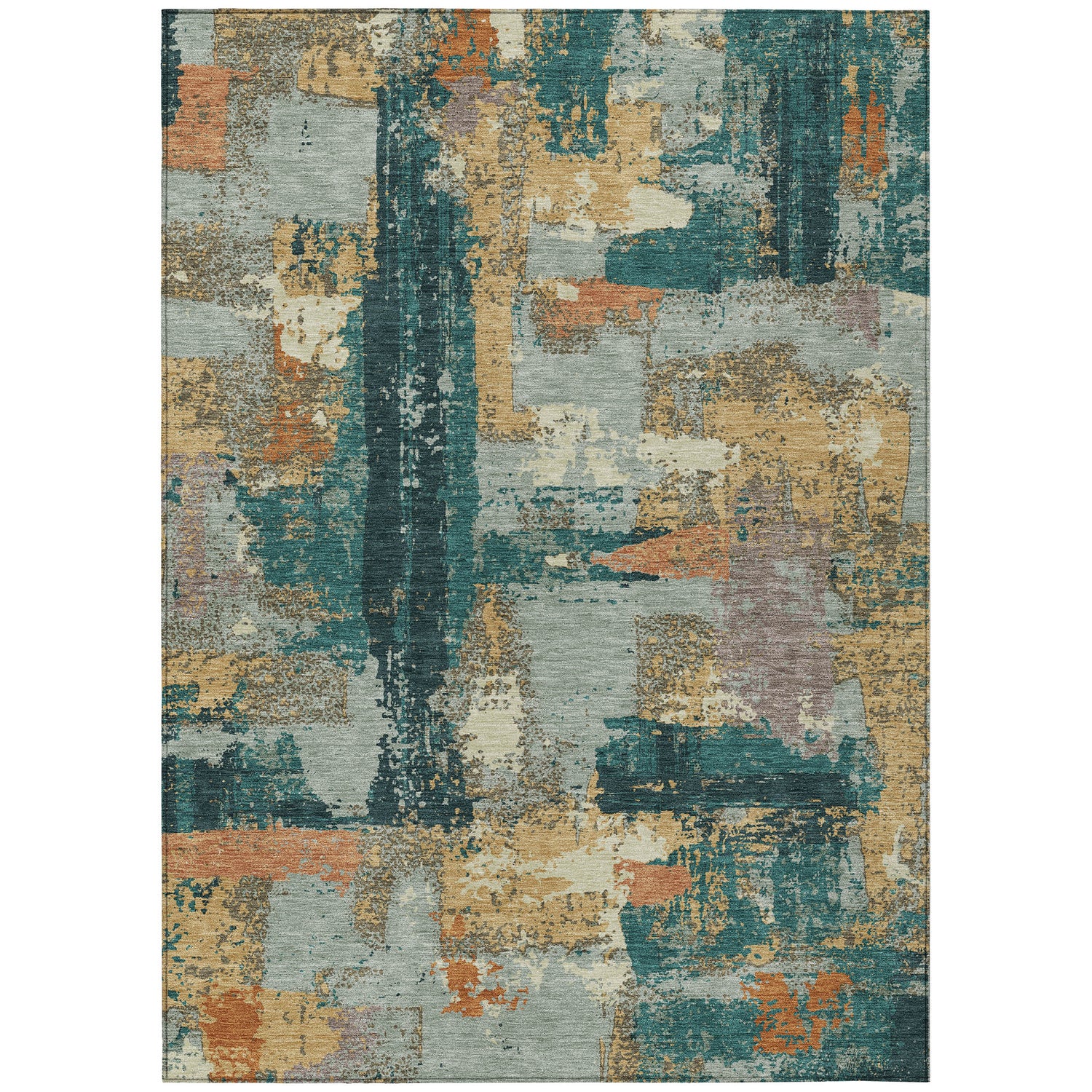 Addison Chantille ACN2212 Abstract Machine Made Transitional Seafoam Rug