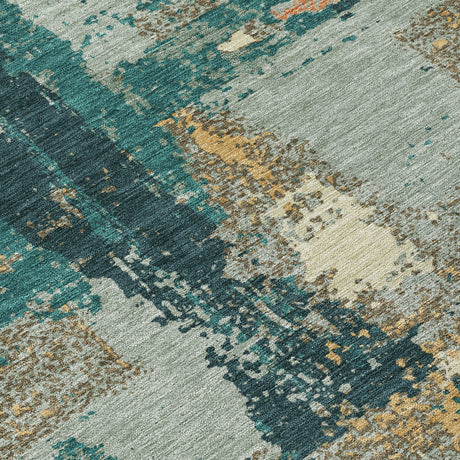 Addison Chantille ACN2212 Abstract Machine Made Transitional Seafoam Rug