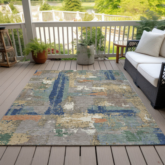 Addison Chantille ACN2212 Abstract Machine Made Transitional Taupe Rug