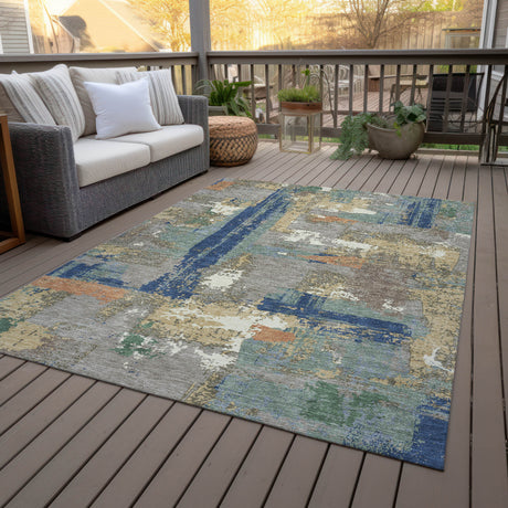 Addison Chantille ACN2212 Abstract Machine Made Transitional Taupe Rug