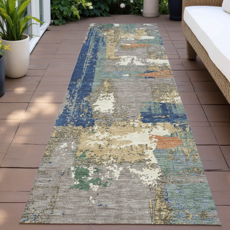 Addison Chantille ACN2212 Abstract Machine Made Transitional Taupe Rug