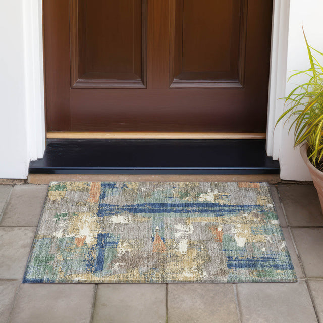 Addison Chantille ACN2212 Abstract Machine Made Transitional Taupe Rug