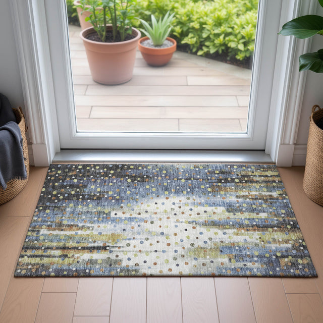 Addison Chantille ACN2213 Geometric Machine Made Transitional Denim Rug