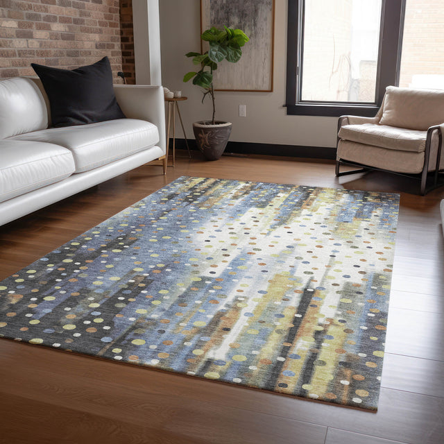 Addison Chantille ACN2213 Geometric Machine Made Transitional Denim Rug