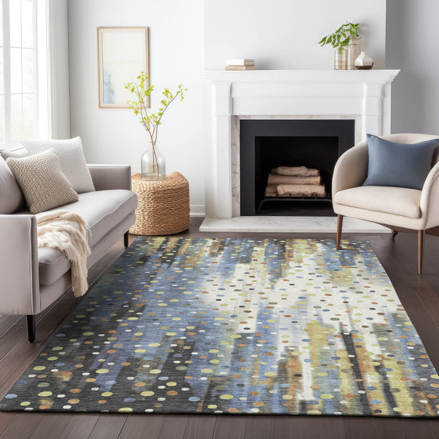 Addison Chantille ACN2213 Geometric Machine Made Transitional Denim Rug