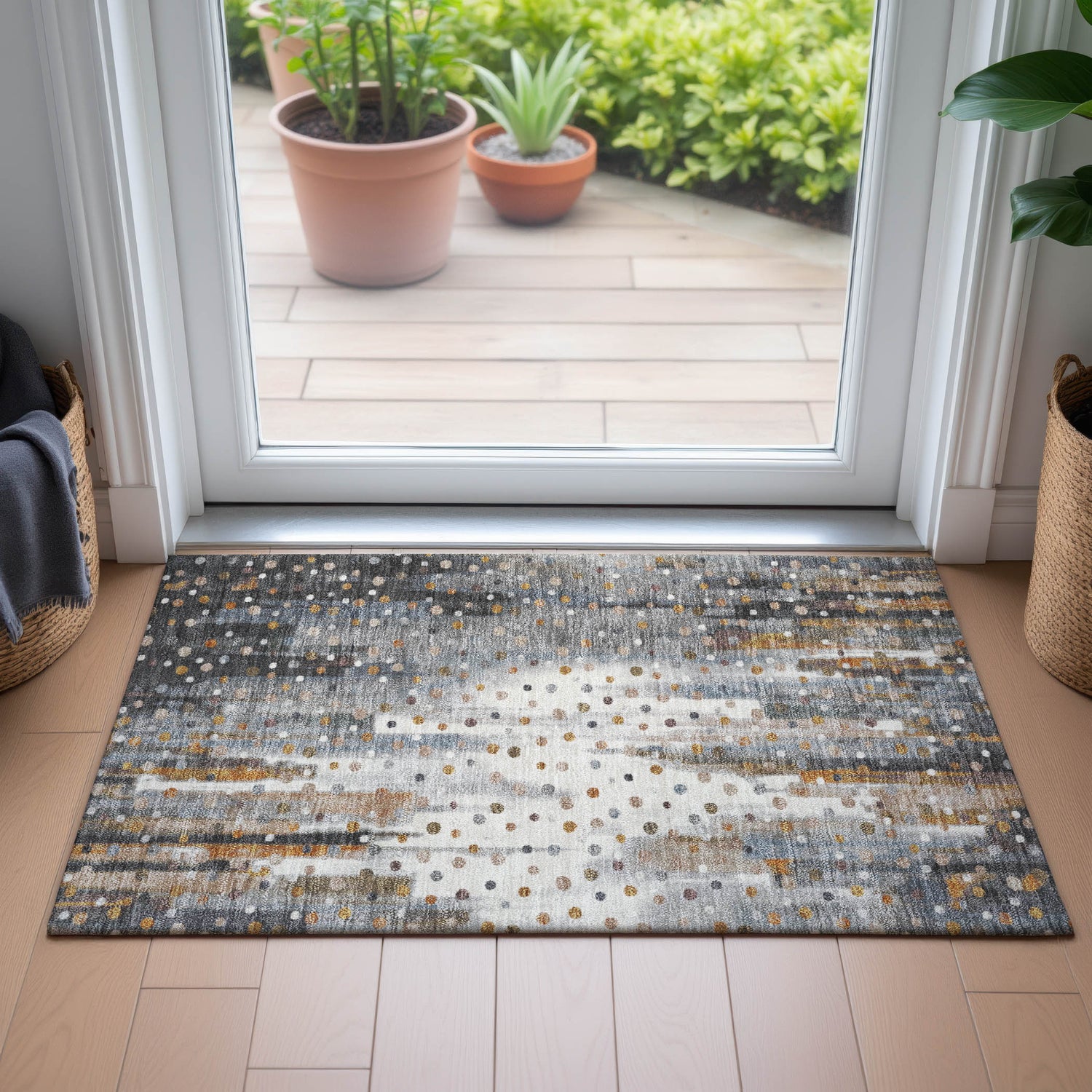 Addison Chantille ACN2213 Geometric Machine Made Transitional Gray Rug