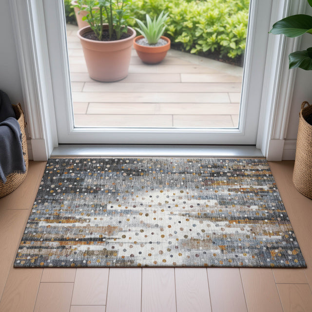 Addison Chantille ACN2213 Geometric Machine Made Transitional Gray Rug