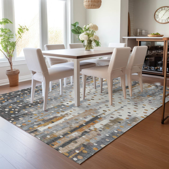 Addison Chantille ACN2213 Geometric Machine Made Transitional Gray Rug