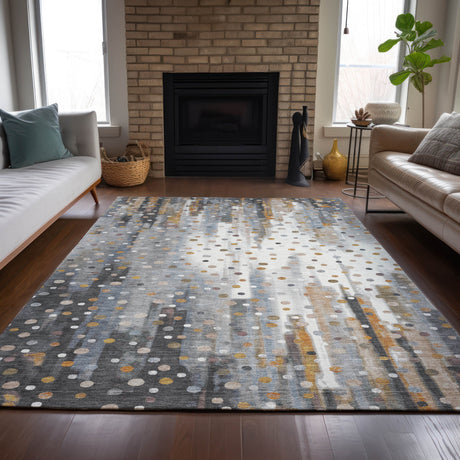 Addison Chantille ACN2213 Geometric Machine Made Transitional Gray Rug