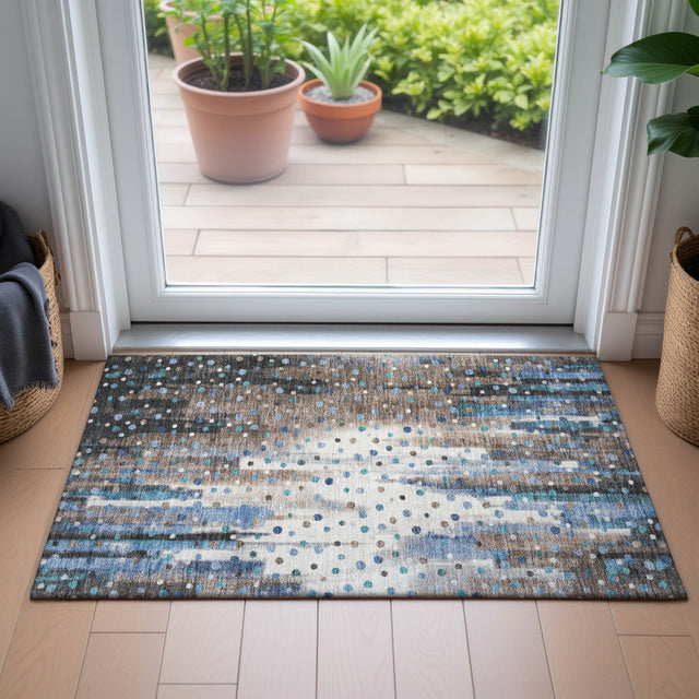 Addison Chantille ACN2213 Geometric Machine Made Transitional Taupe Rug