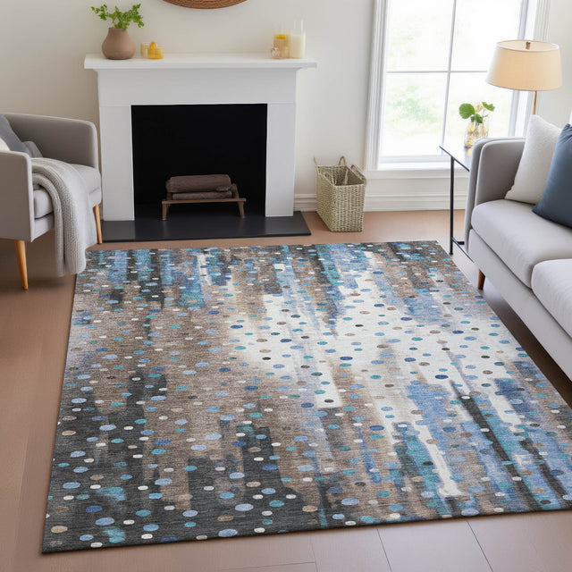 Addison Chantille ACN2213 Geometric Machine Made Transitional Taupe Rug