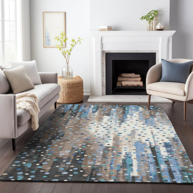 Addison Chantille ACN2213 Geometric Machine Made Transitional Taupe Rug