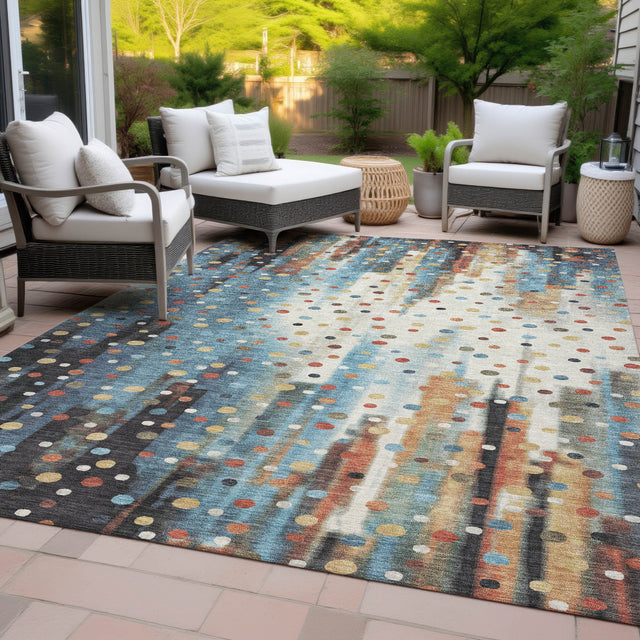 Addison Chantille ACN2213 Geometric Machine Made Transitional Teal Rug