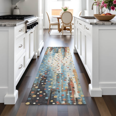 Addison Chantille ACN2213 Geometric Machine Made Transitional Teal Rug