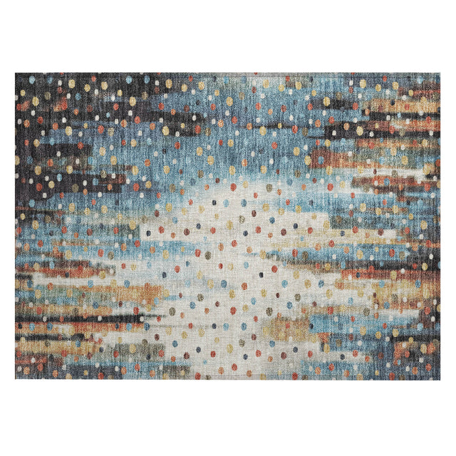 Addison Chantille ACN2213 Geometric Machine Made Transitional Teal Rug