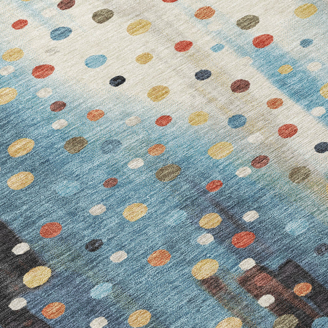 Addison Chantille ACN2213 Geometric Machine Made Transitional Teal Rug