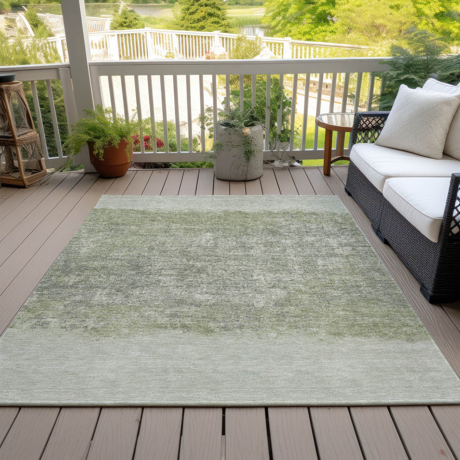 Addison Chantille ACN2214 Stripes Machine Made Transitional Aloe Rug