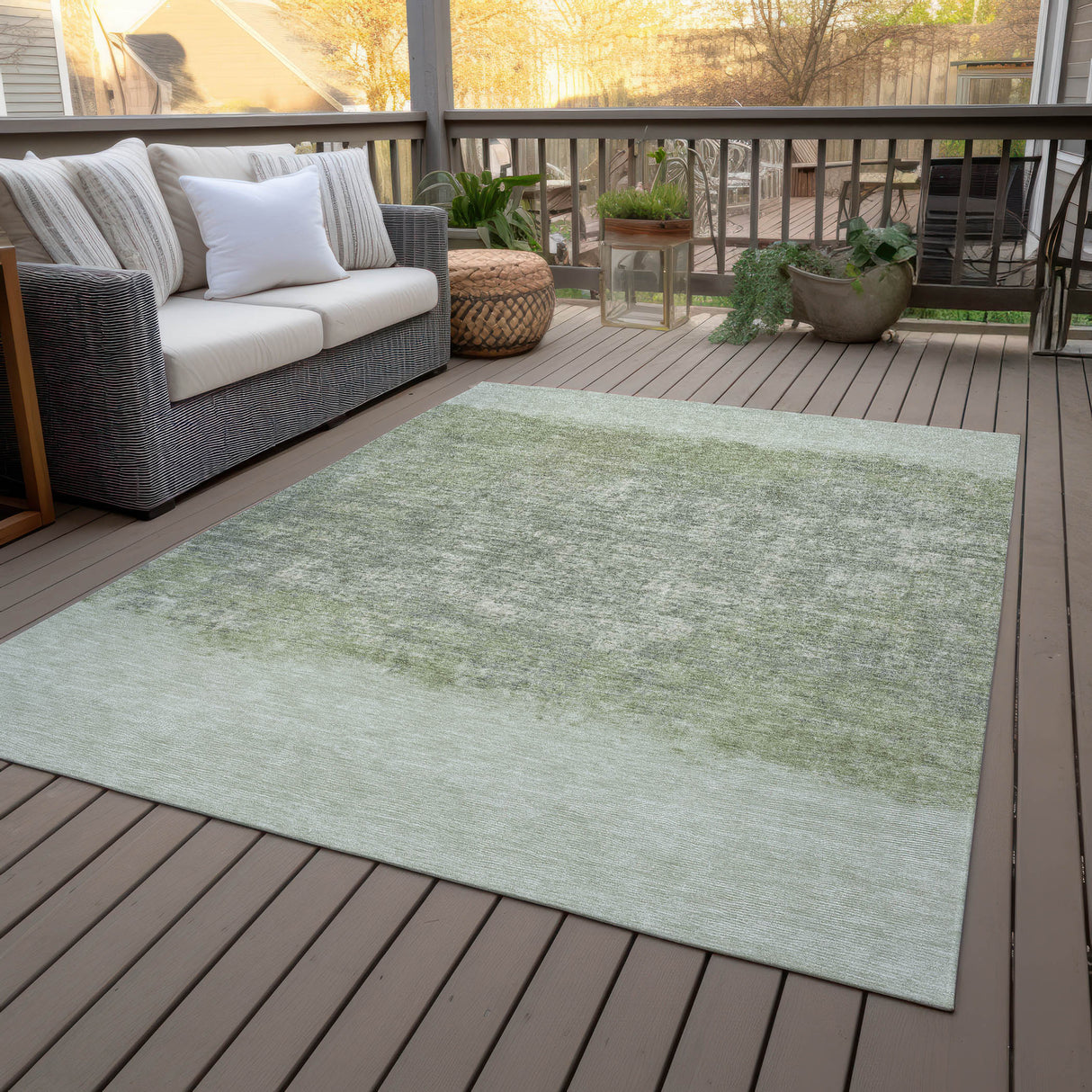 Addison Chantille ACN2214 Stripes Machine Made Transitional Aloe Rug