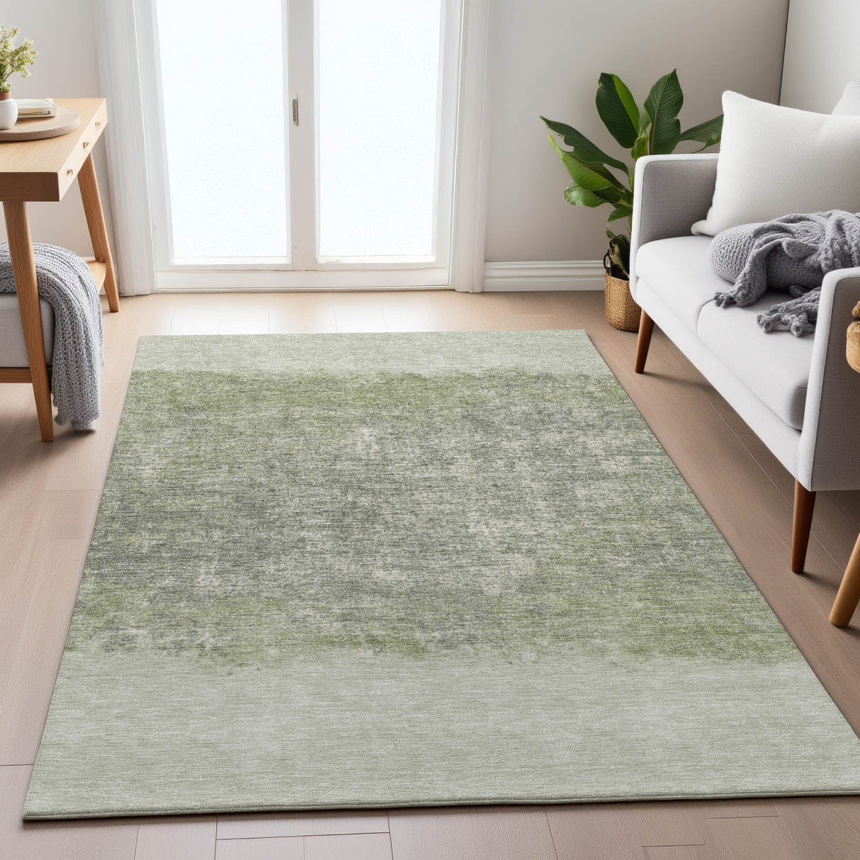 Addison Chantille ACN2214 Stripes Machine Made Transitional Aloe Rug