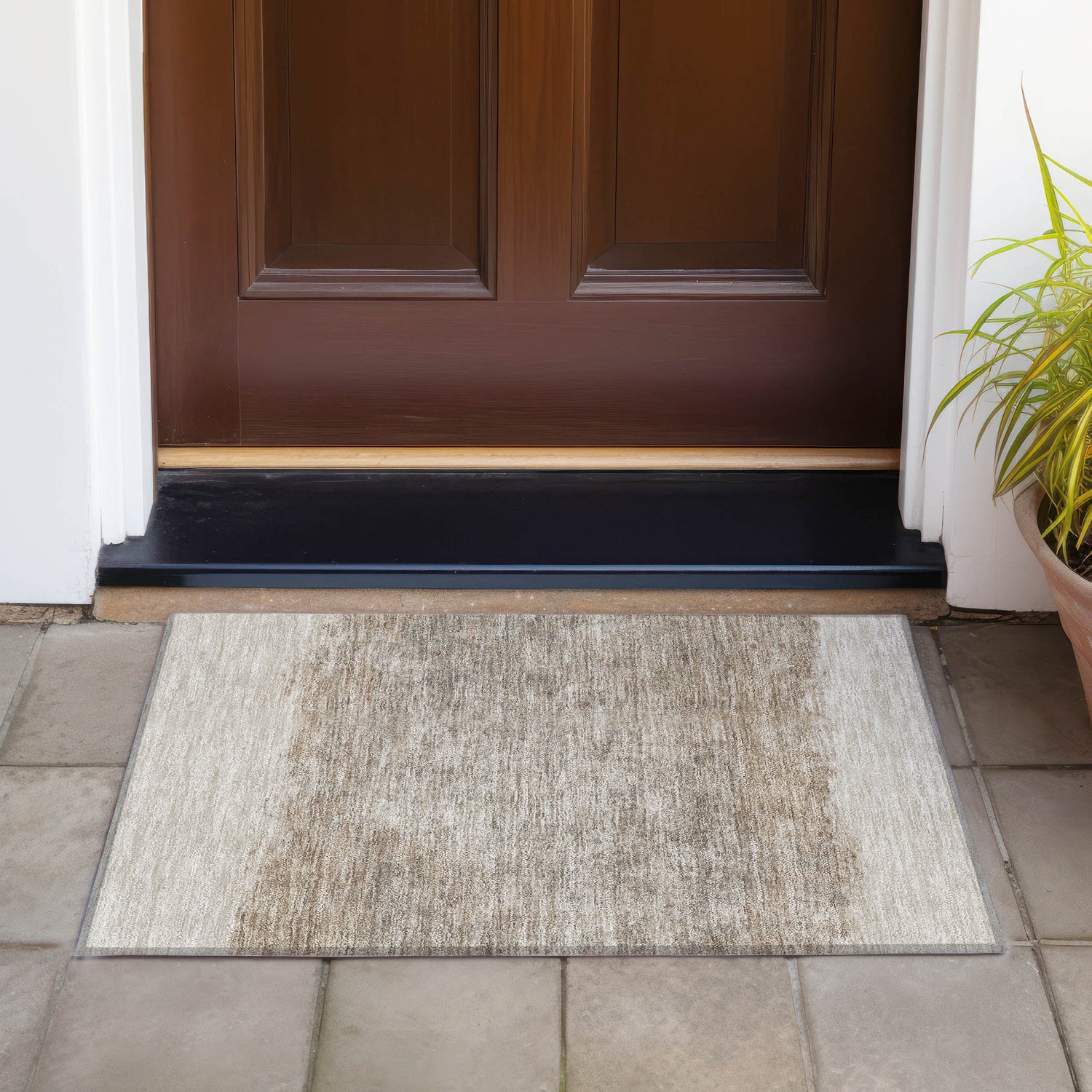 Addison Chantille ACN2214 Stripes Machine Made Transitional Beige Rug