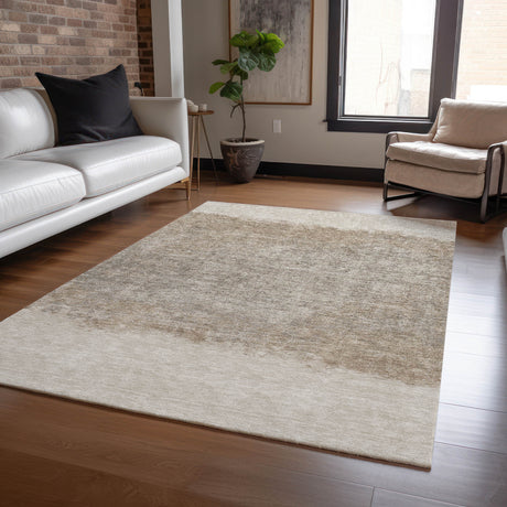 Addison Chantille ACN2214 Stripes Machine Made Transitional Beige Rug