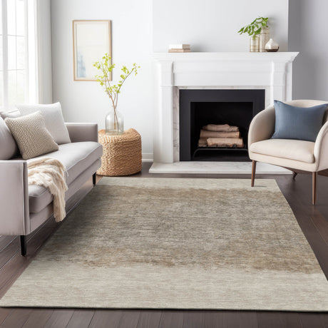 Addison Chantille ACN2214 Stripes Machine Made Transitional Beige Rug