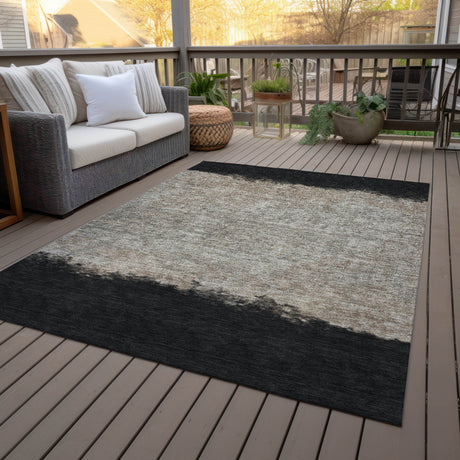 Addison Chantille ACN2214 Stripes Machine Made Transitional Black Rug