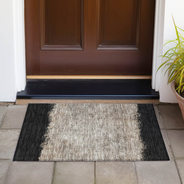 Addison Chantille ACN2214 Stripes Machine Made Transitional Black Rug