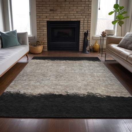 Addison Chantille ACN2214 Stripes Machine Made Transitional Black Rug